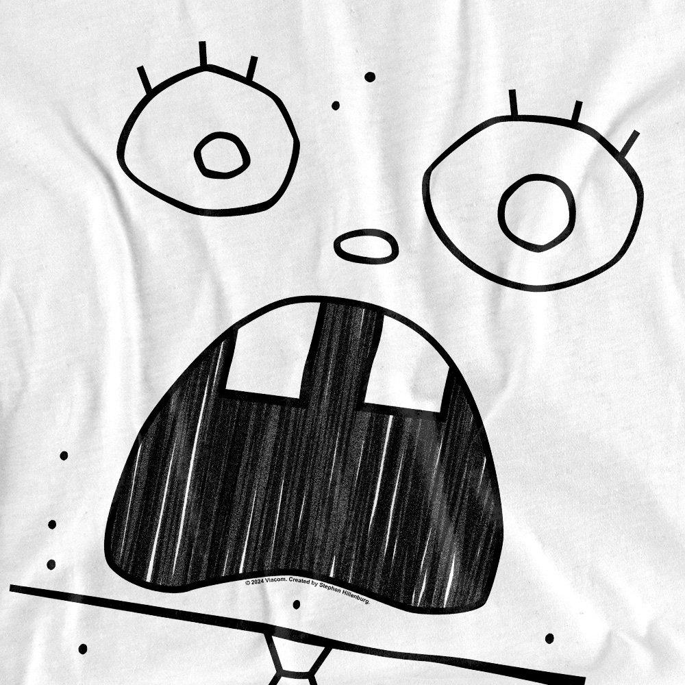 White - Spongebob - Spongebob Squarepants Spongebob Doogle Face T-Shir - 2