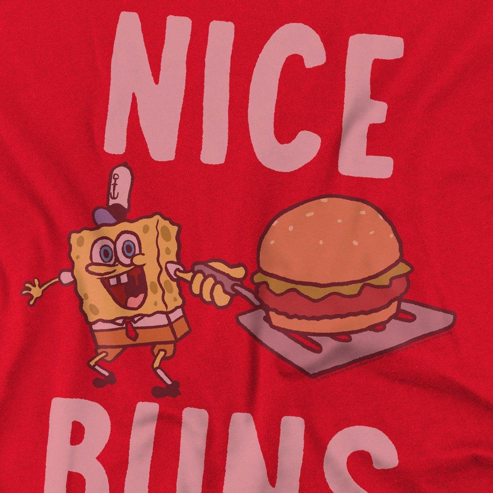 Red - Spongebob - Spongebob Nice Buns Unisex Adult T Shirt Red - 2