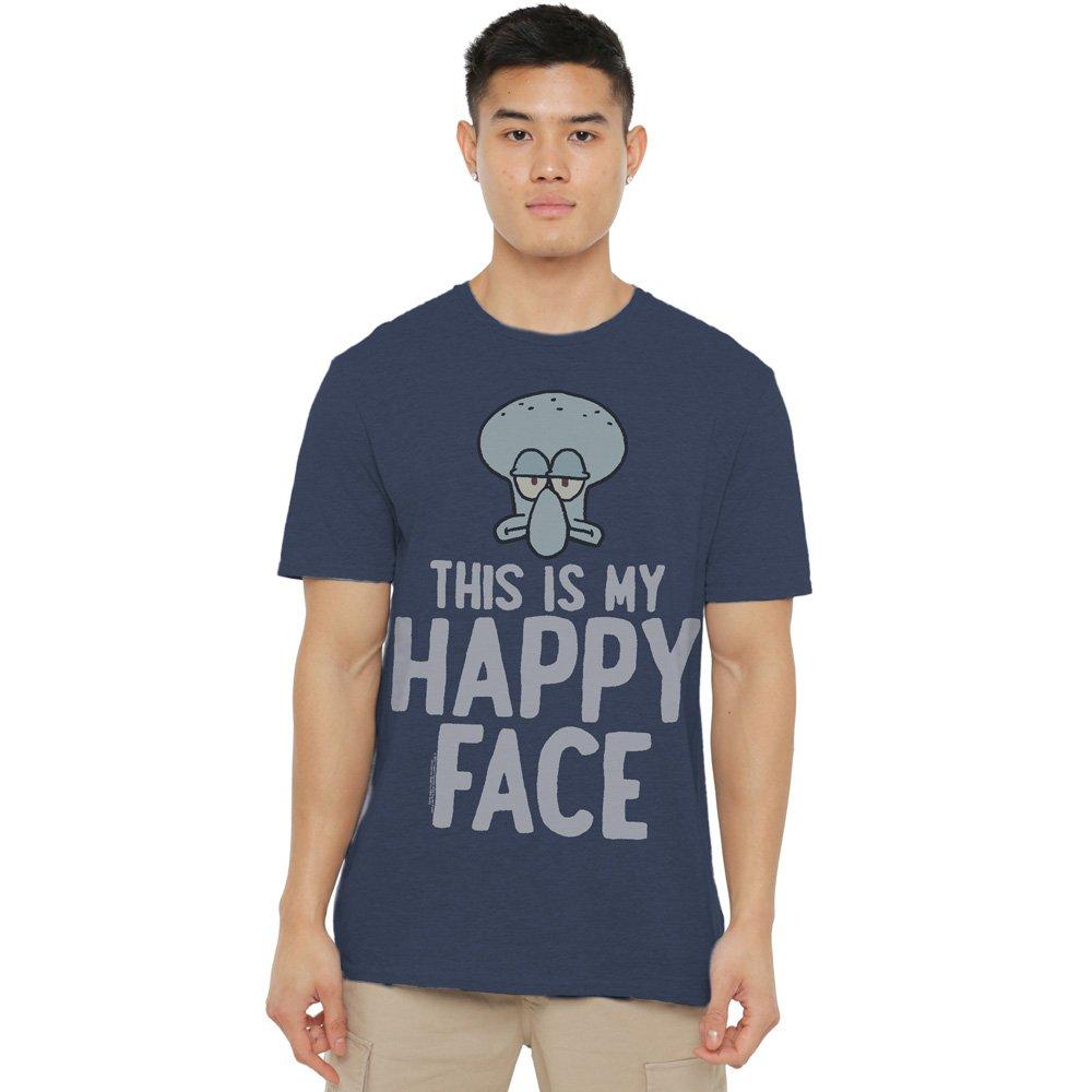 Navy - Spongebob - Spongebob Happy Face-Uk Heather Navy - 1