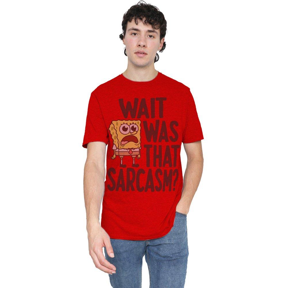 Red - Spongebob - Spongebob SarcaSmall-Uk Heather-Red - 1