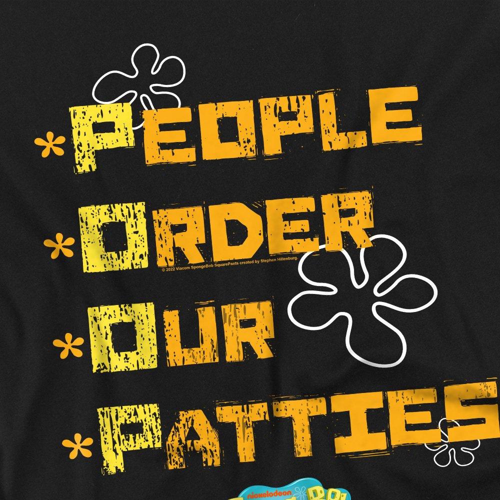 Black - Spongebob - Spongebob People Order Our Patties Mens Long Sleev - 2