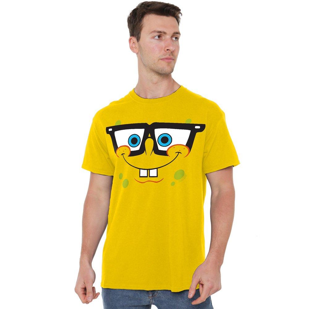 Yellow - Spongebob - Spongebob Nerd Face Unisex Adult T Shirt Yellow - 1