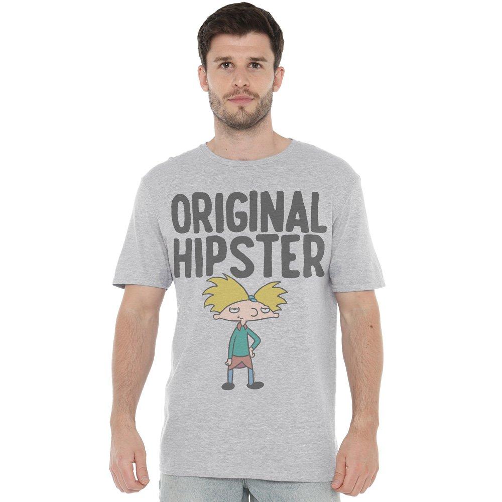 Light Grey - Nickelodeon - Hey Arnold Original Hipster Unisex Adult T Shirt - 1