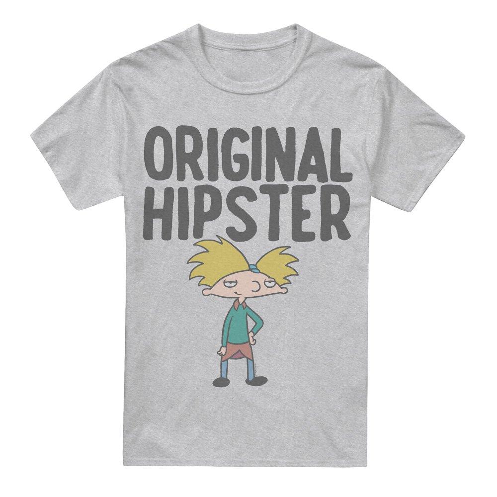 Light Grey - Nickelodeon - Hey Arnold Original Hipster Unisex Adult T Shirt - 4