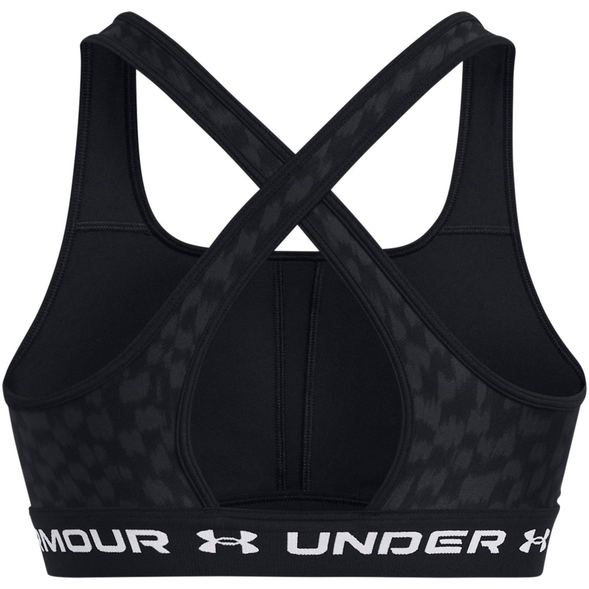 Blk/Cstlerck - Under Armour - Crossback Print Medium Impact Sports Bra - 2