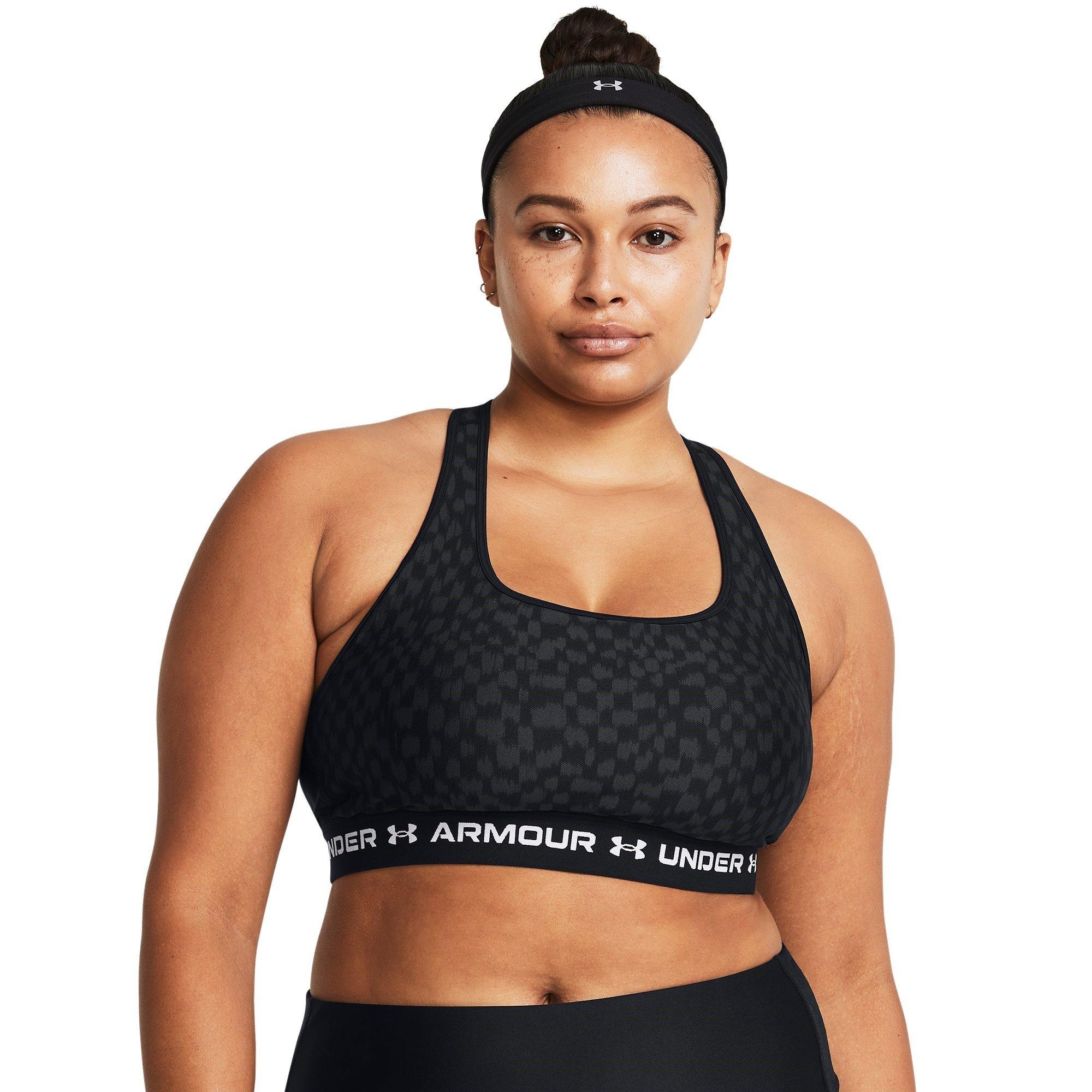 Blk/Cstlerck - Under Armour - Crossback Print Medium Impact Sports Bra - 11