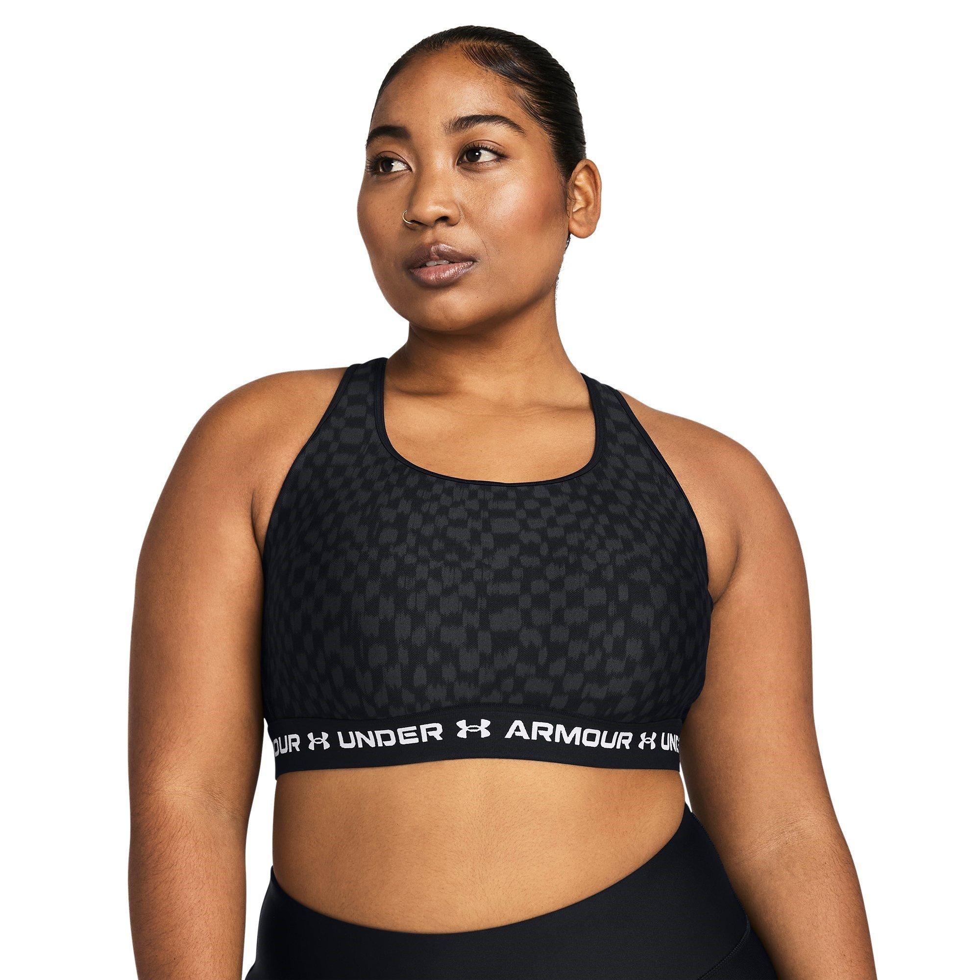 Blk/Cstlerck - Under Armour - Crossback Print Medium Impact Sports Bra - 13