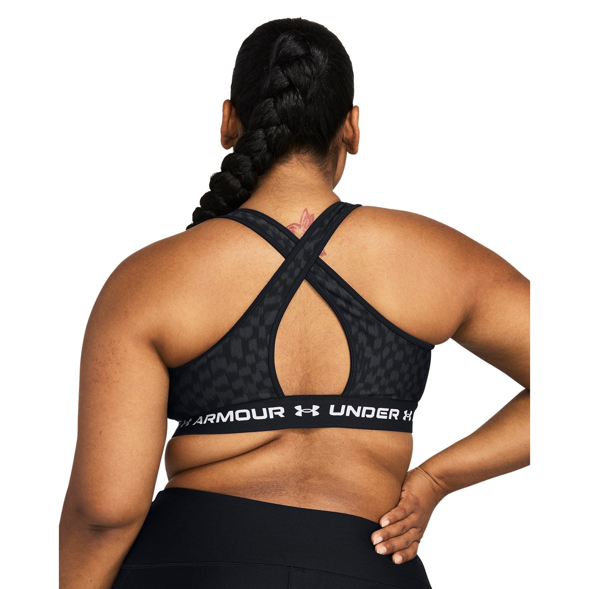 Blk/Cstlerck - Under Armour - Crossback Print Medium Impact Sports Bra - 14