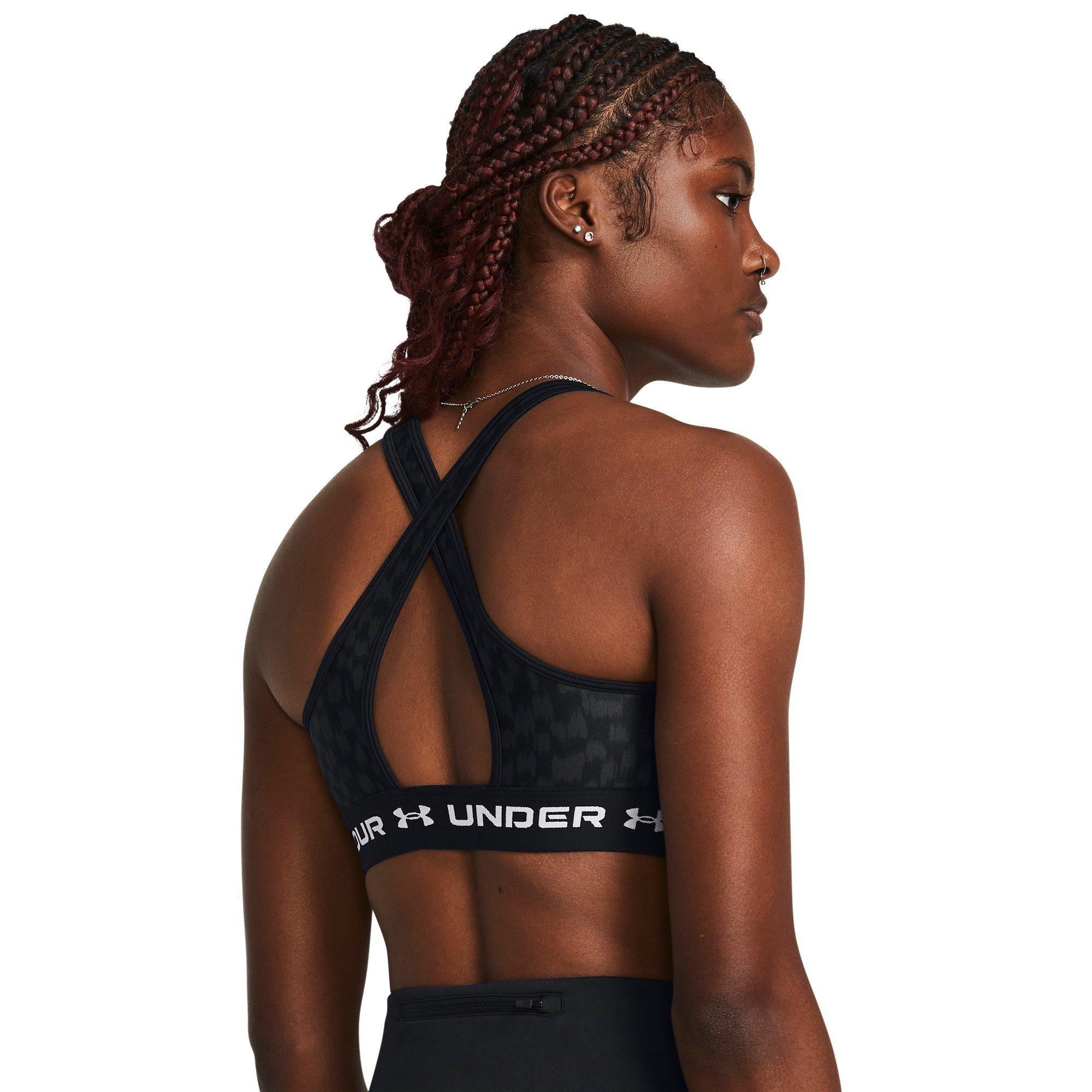 Blk/Cstlerck - Under Armour - Crossback Print Medium Impact Sports Bra - 4