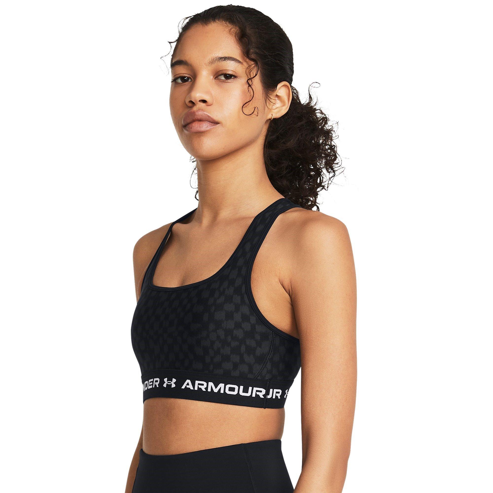Blk/Cstlerck - Under Armour - Crossback Print Medium Impact Sports Bra - 5