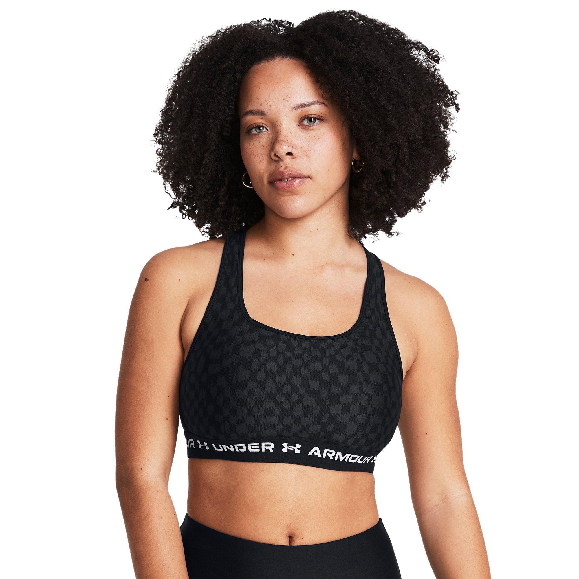 Blk/Cstlerck - Under Armour - Crossback Print Medium Impact Sports Bra - 7