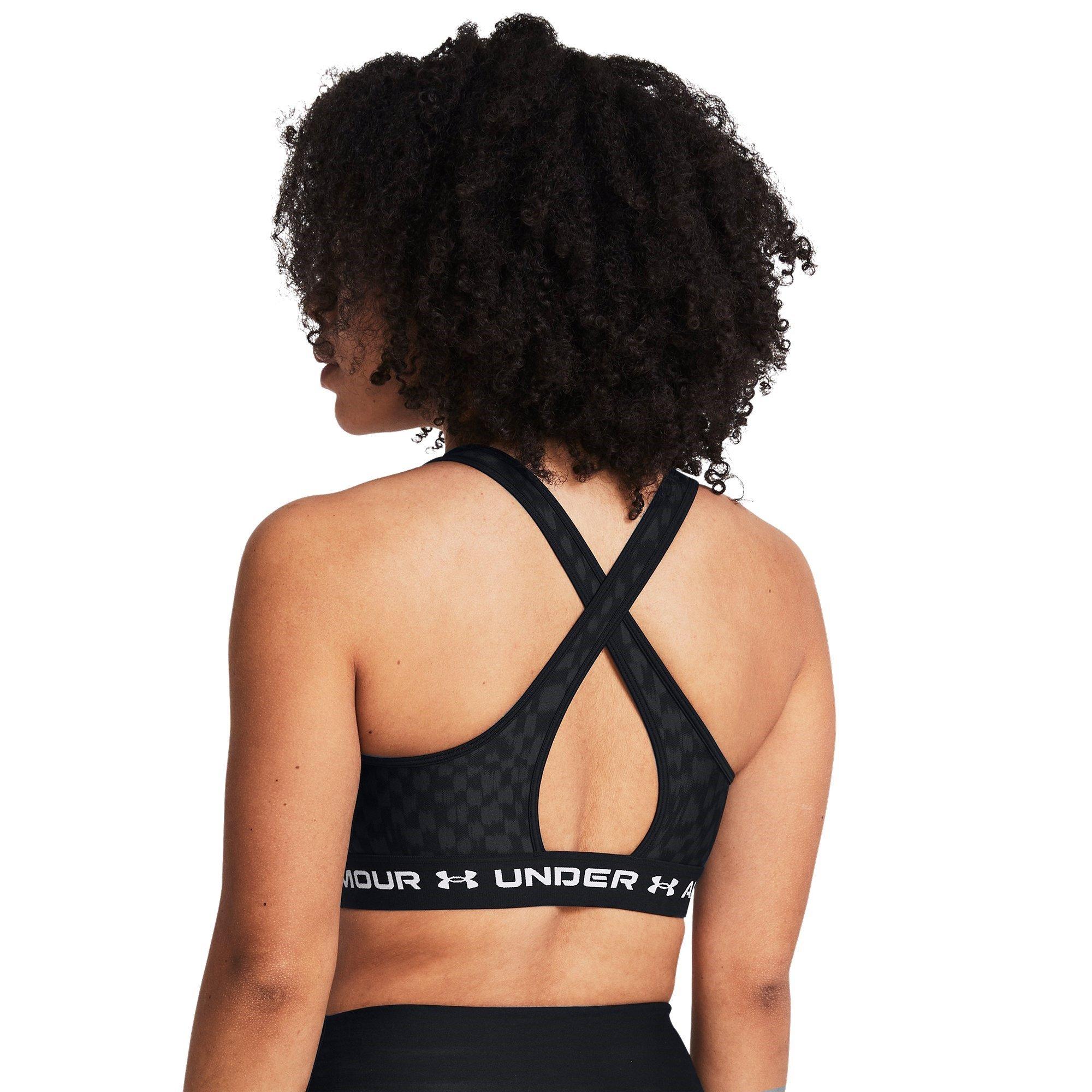 Blk/Cstlerck - Under Armour - Crossback Print Medium Impact Sports Bra - 8