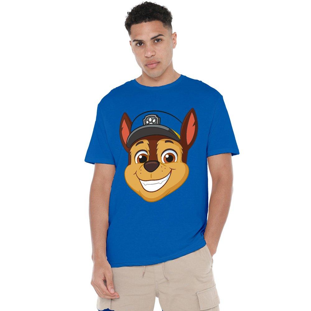 Paw Patrol Men's Chase Grin T-Shirt Blue Royal - XXL