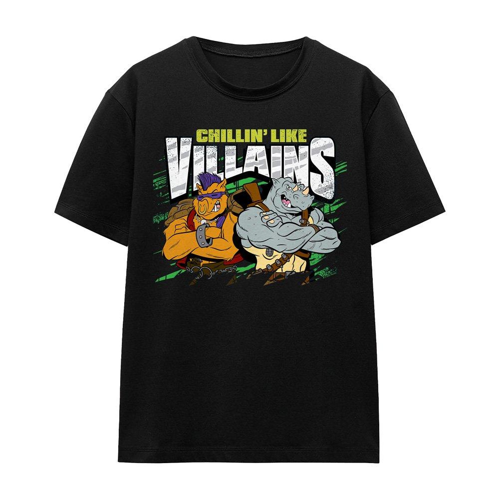 Black - Teenage Mutant Ninja Turtles - Tmnt Chillin Like Villains T-Shirt Black - 4