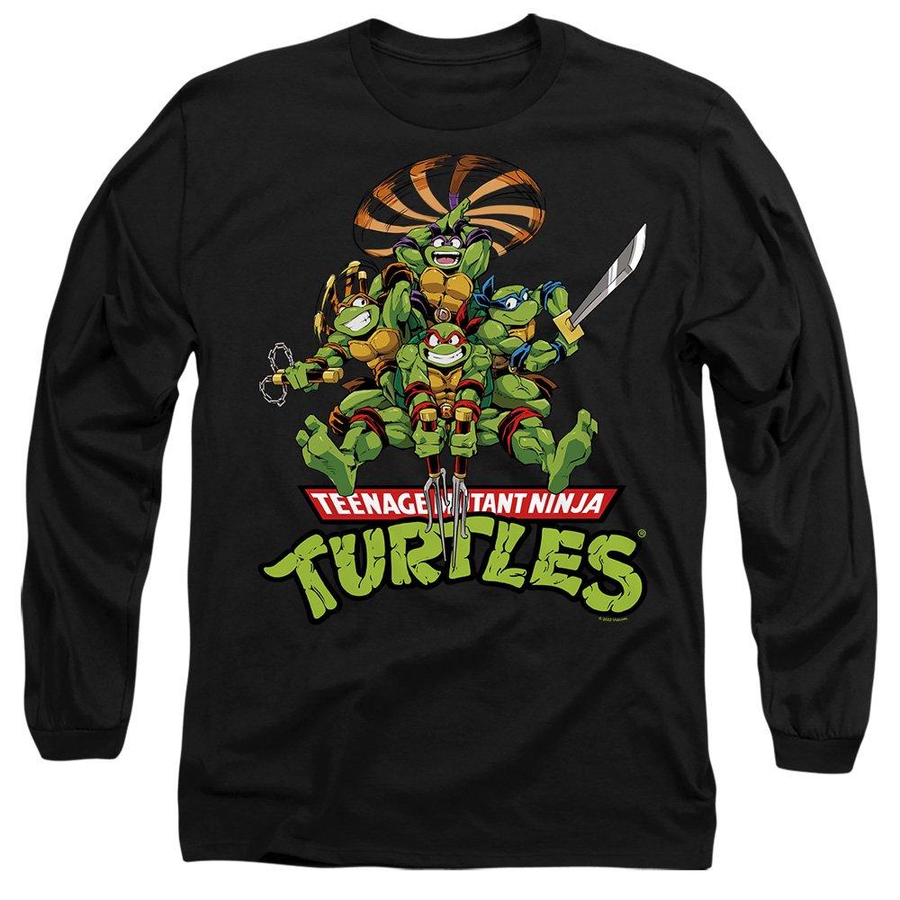 Black - Teenage Mutant Ninja Turtles - Tmnt Manga Turtles Long Sleeve T-Shirt Black - 1