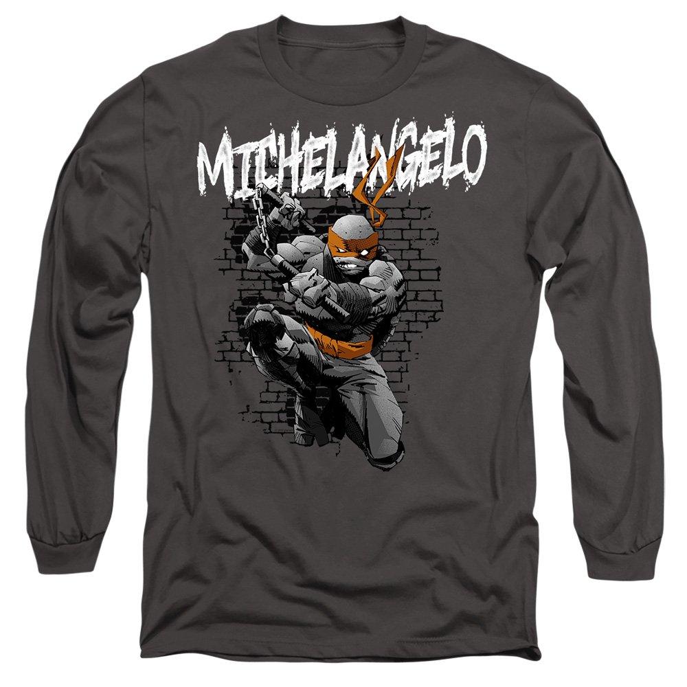 Charcoal - Teenage Mutant Ninja Turtles - Tmnt Michelangelo Long Sleeve T-Shirt Charcoal - 1