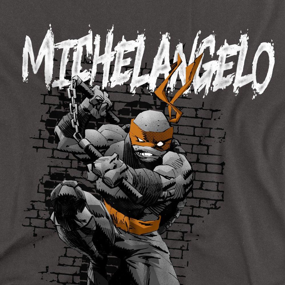Charcoal - Teenage Mutant Ninja Turtles - Tmnt Michelangelo Long Sleeve T-Shirt Charcoal - 2