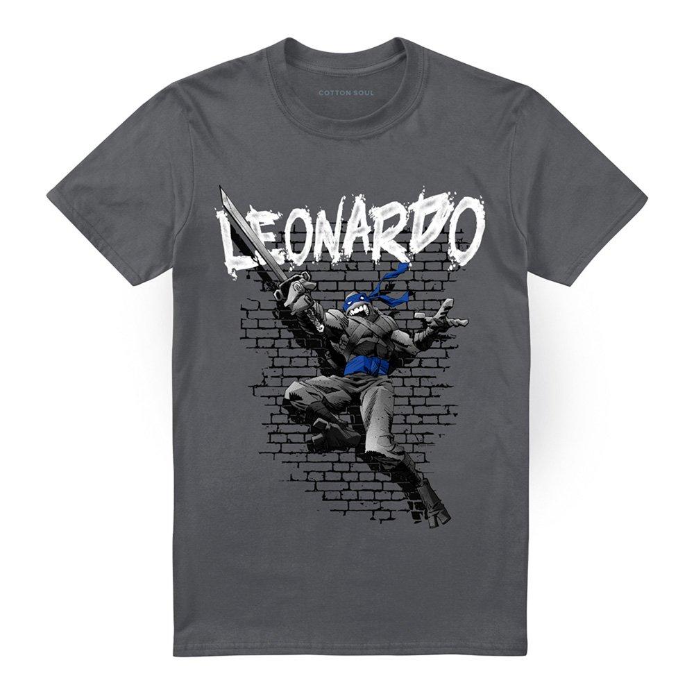 Charcoal - Teenage Mutant Ninja Turtles - Tmnt Tmnt Leonardo T Shirt Charcoal - 4