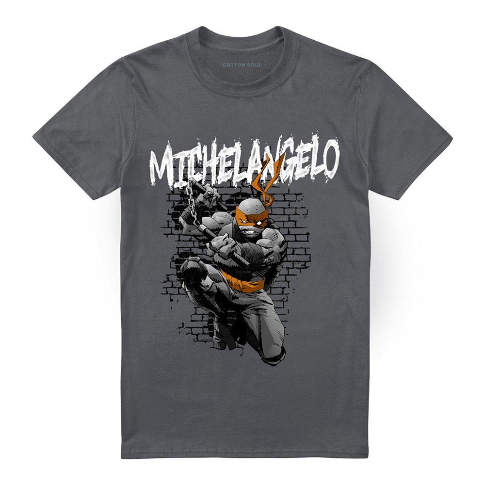 Charcoal - Teenage Mutant Ninja Turtles - Tmnt Tmnt Michelangelo T Shirt Charcoal - 4