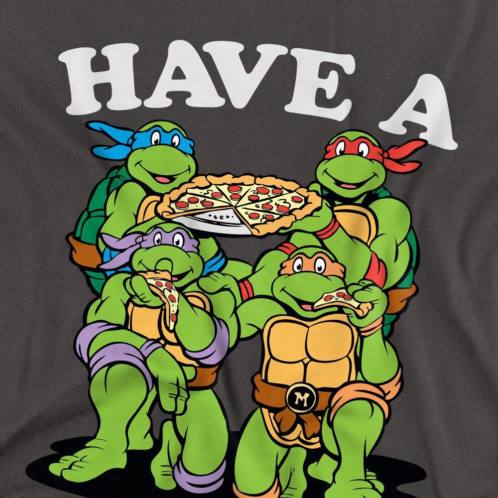 Charcoal - Teenage Mutant Ninja Turtles - Tmnt Have A Slice Day Mens Long Sleeve T Shirt-Cha - 2