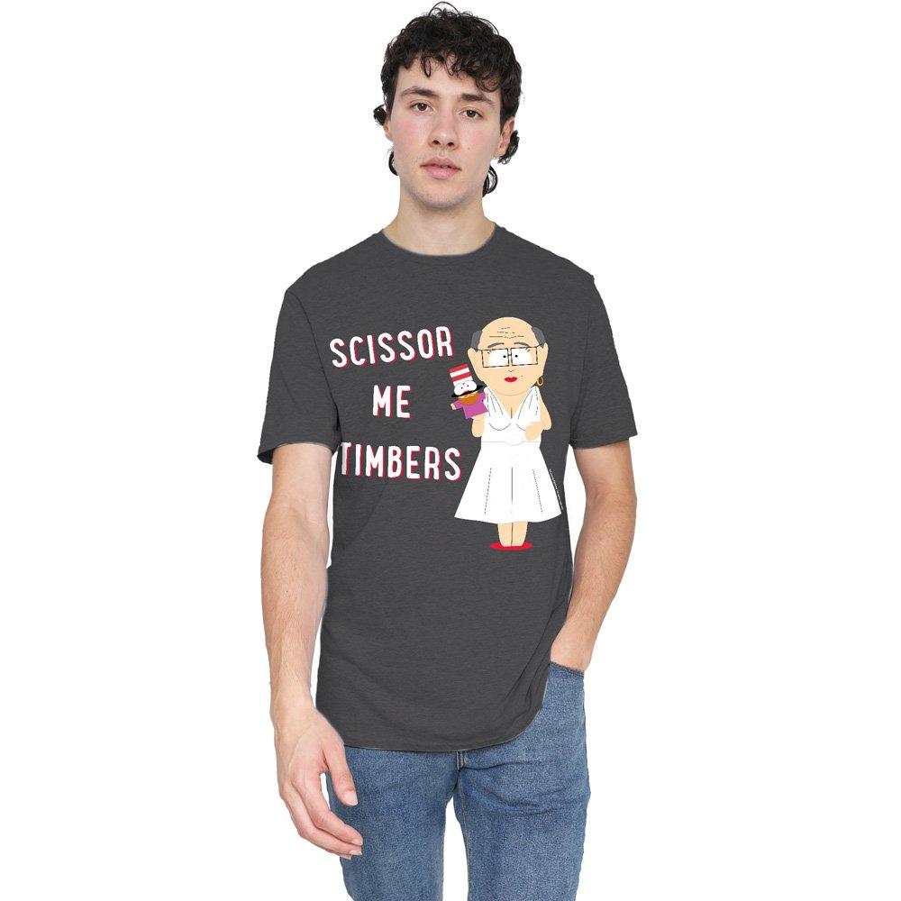 Charcoal - South Park - South Park Scissor Me TimbersT Shirt Charcoal - 1