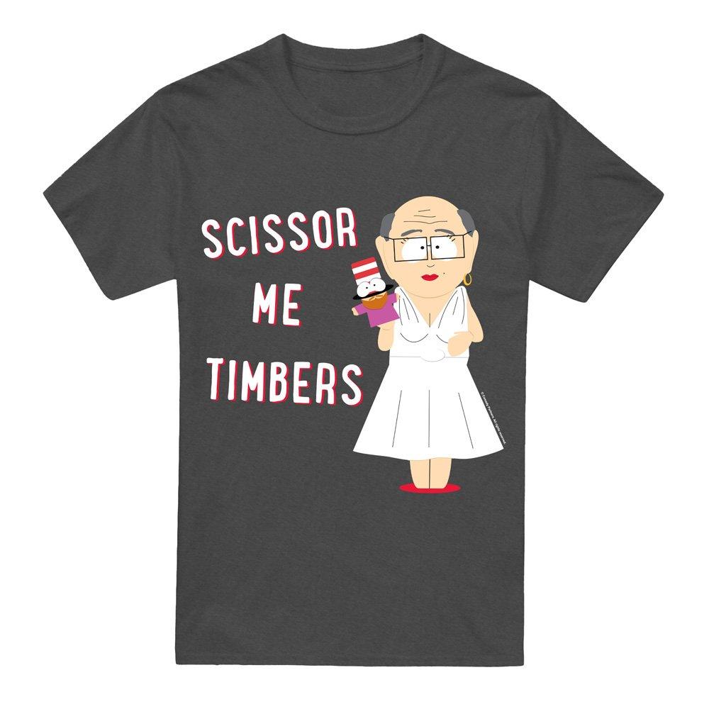 Charcoal - South Park - South Park Scissor Me TimbersT Shirt Charcoal - 4
