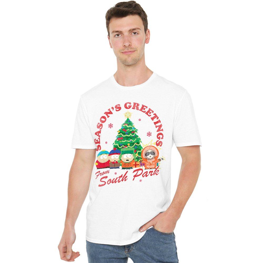 White - South Park - South Park Group Christmas Unisex Adult T Shirt W - 1