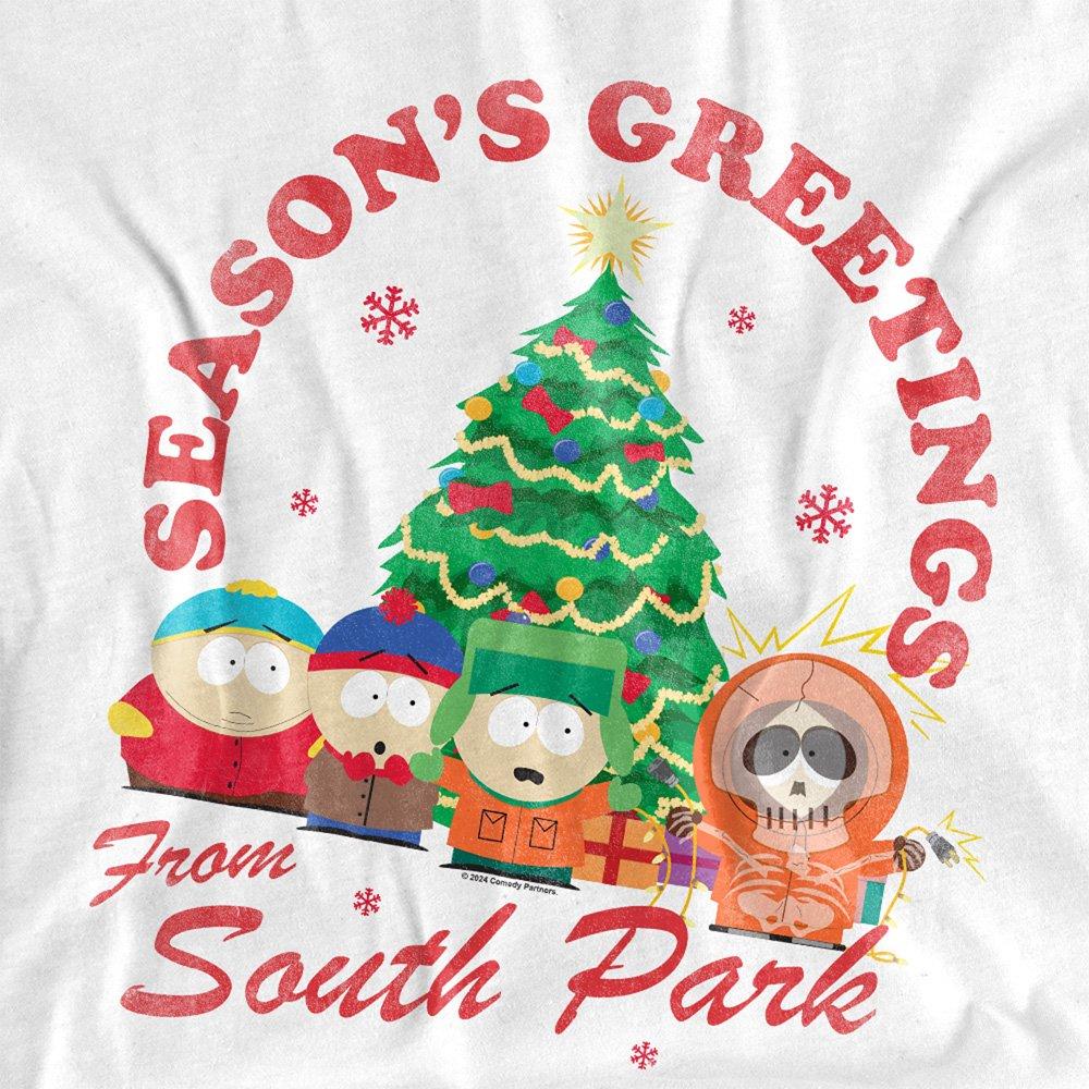White - South Park - South Park Group Christmas Unisex Adult T Shirt W - 2