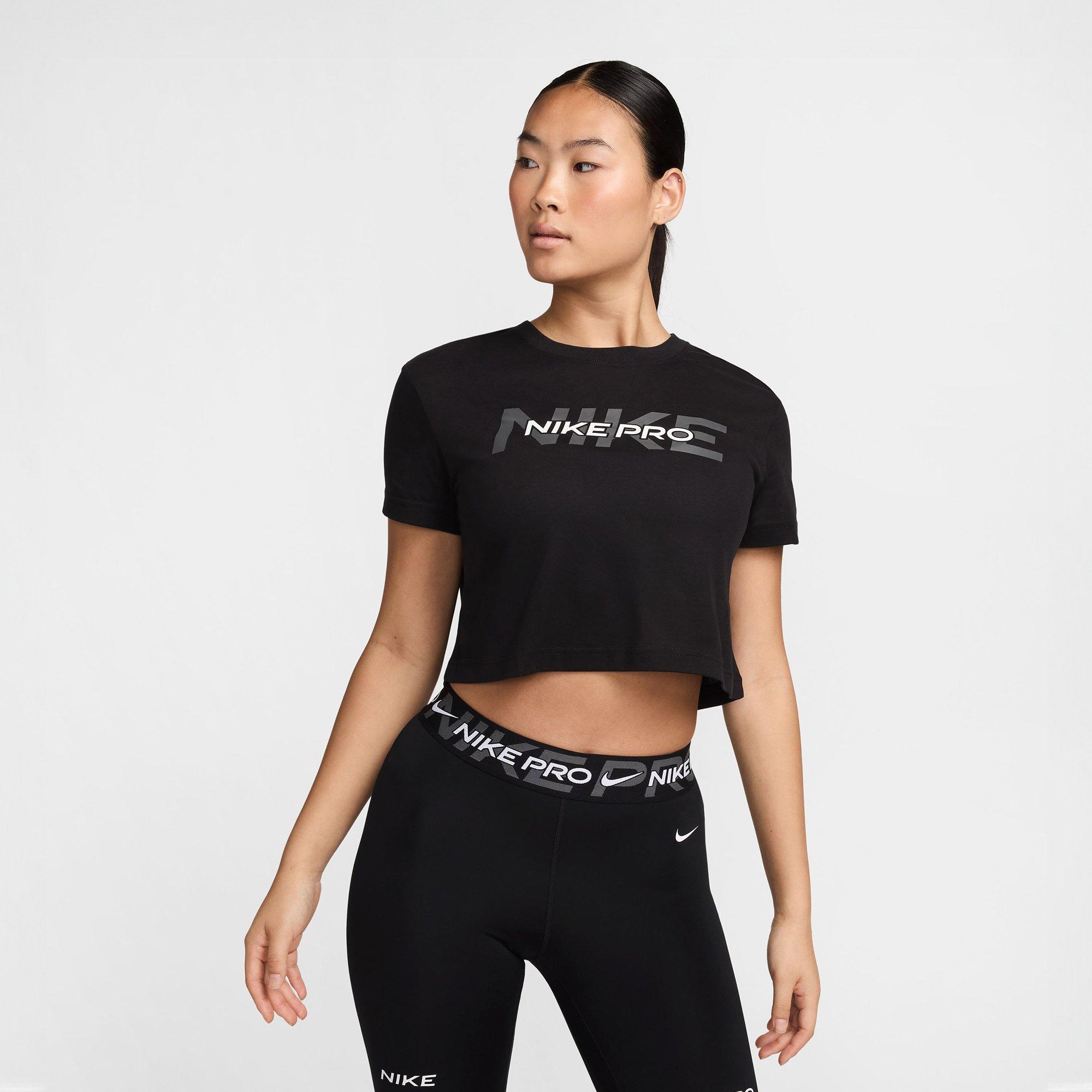Black - Nike - Pro Womens Performance Cropped T Shirt - 5