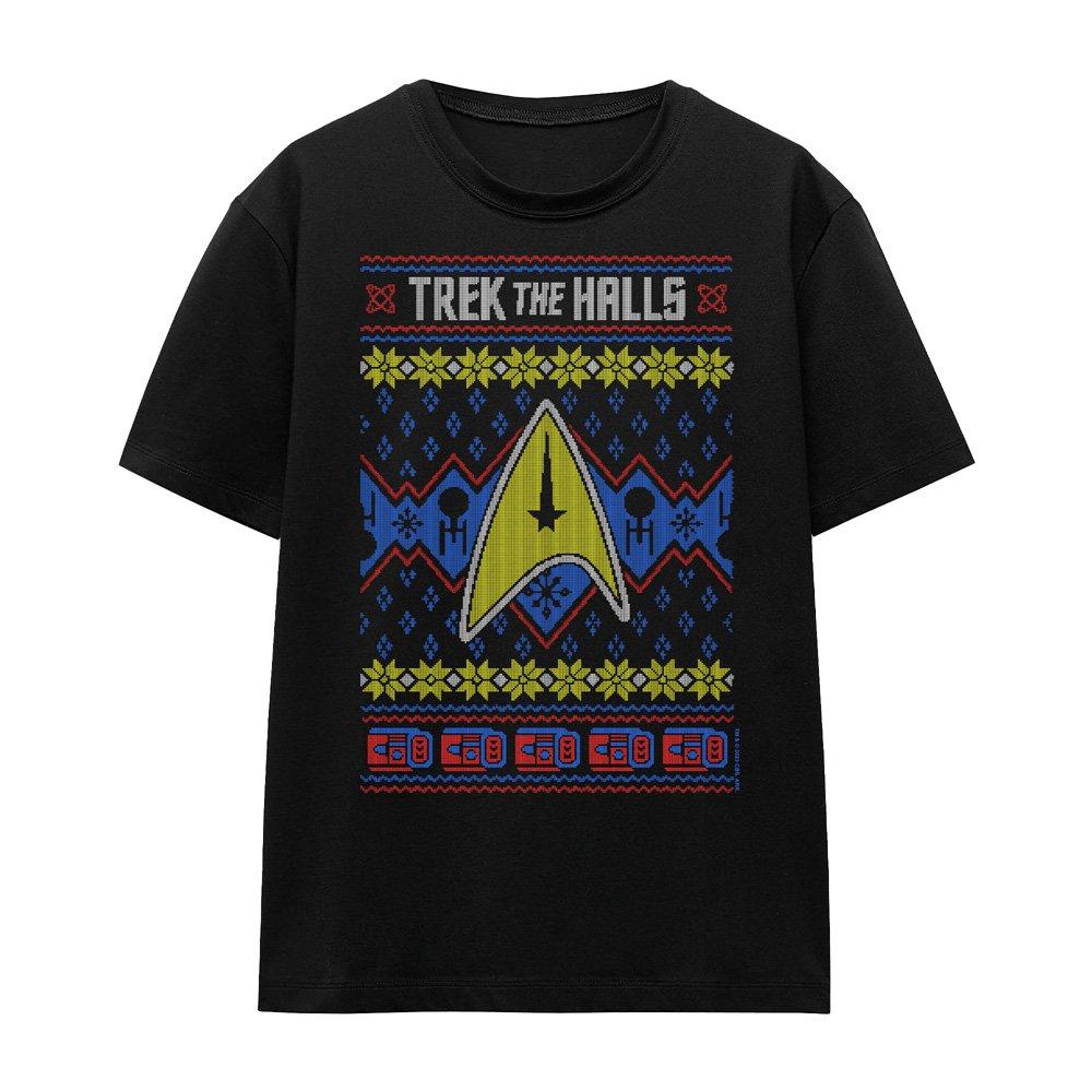 Black - Star Trek - Star Trek Trek The Halls Ugly Christmas T-Shirt B - 4