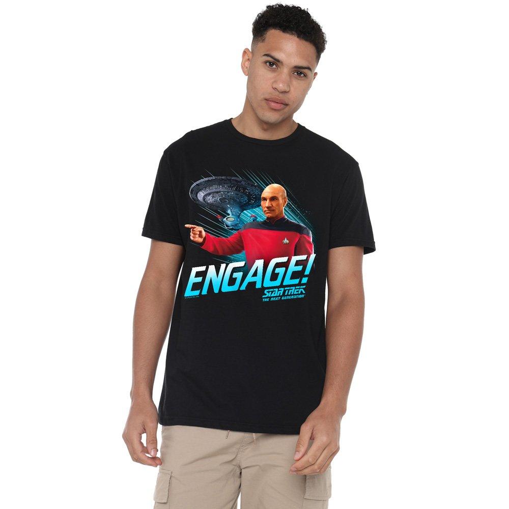 Black - Star Trek - Star Trek Engage Unisex T Shirt Black - 1