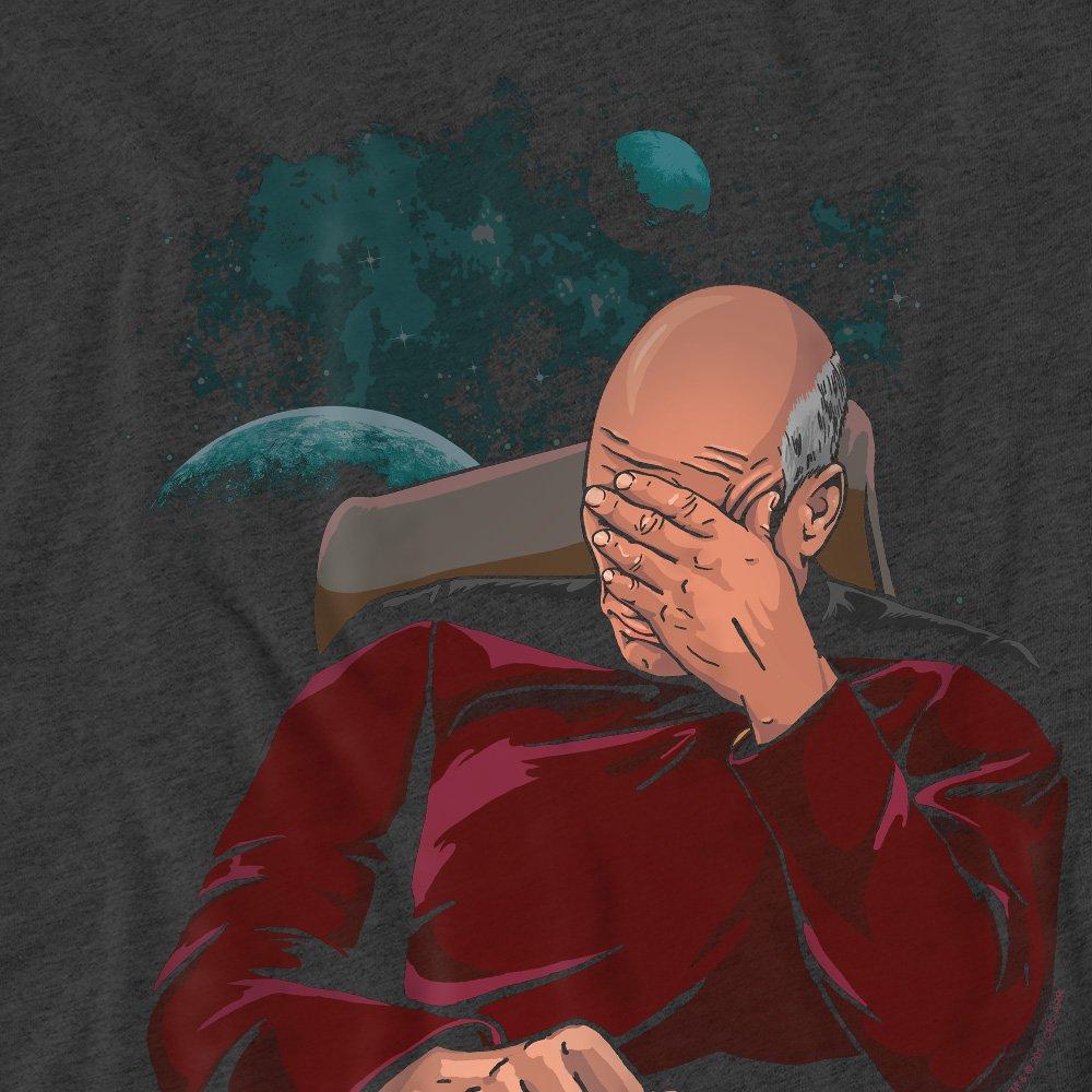 Charcoal - Star Trek - Star Trek Facepalm-Adult Heather Black - 2