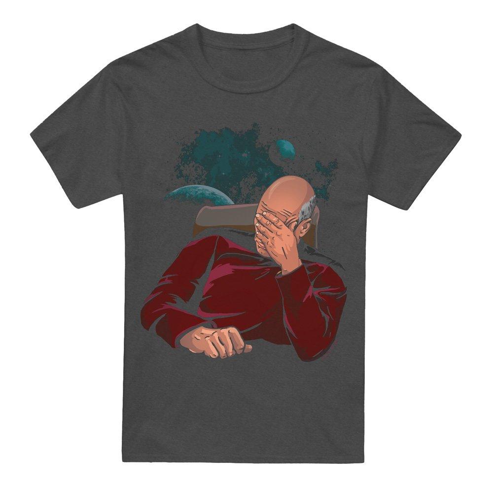 Charcoal - Star Trek - Star Trek Facepalm-Adult Heather Black - 4