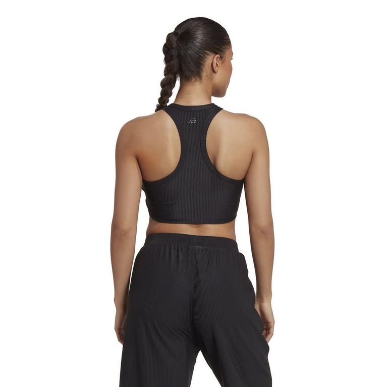 Noir - adidas Pharrell - Yoga Studio Wrapped Rib Tank Top Womens Vest - 3