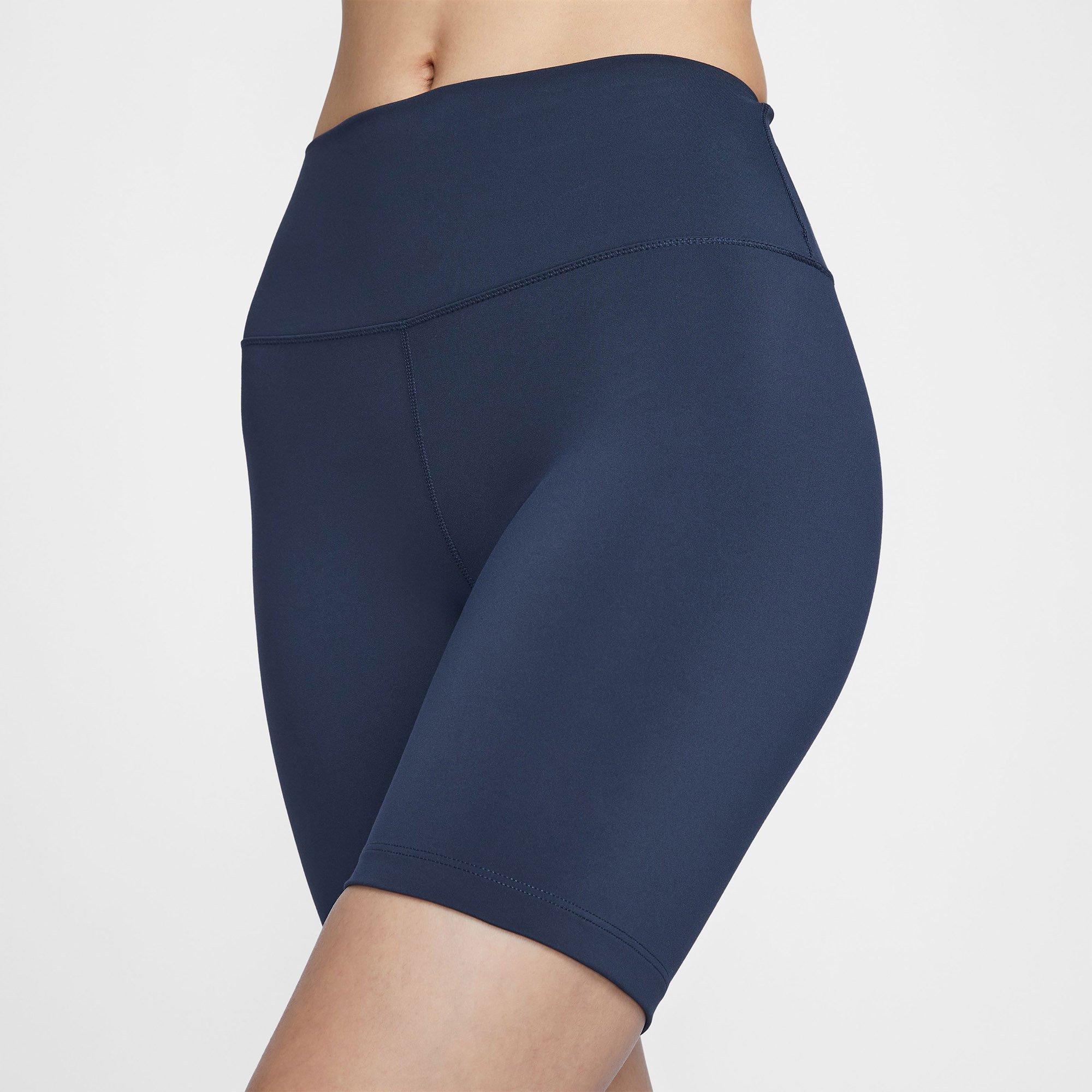 Obsidian/Black - Nike - One Womens High Waist Biker Shorts - 4