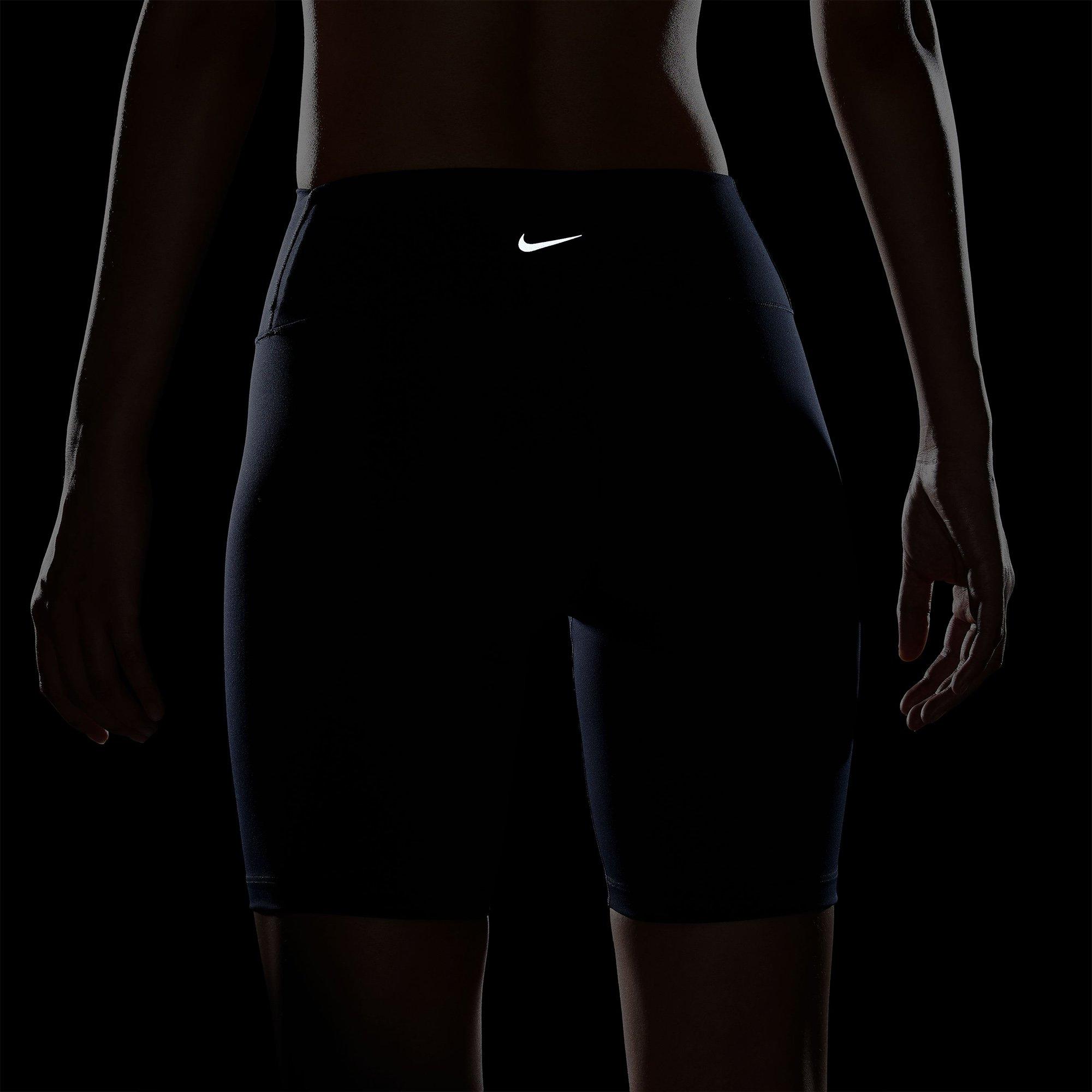 Obsidian/Black - Nike - One Womens High Waist Biker Shorts - 6