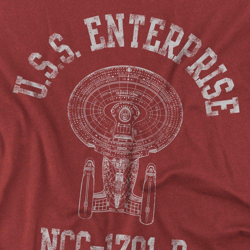 Red - Star Trek - Star Trek Enterprise D Athletic T-Shirt Cardinal - 2