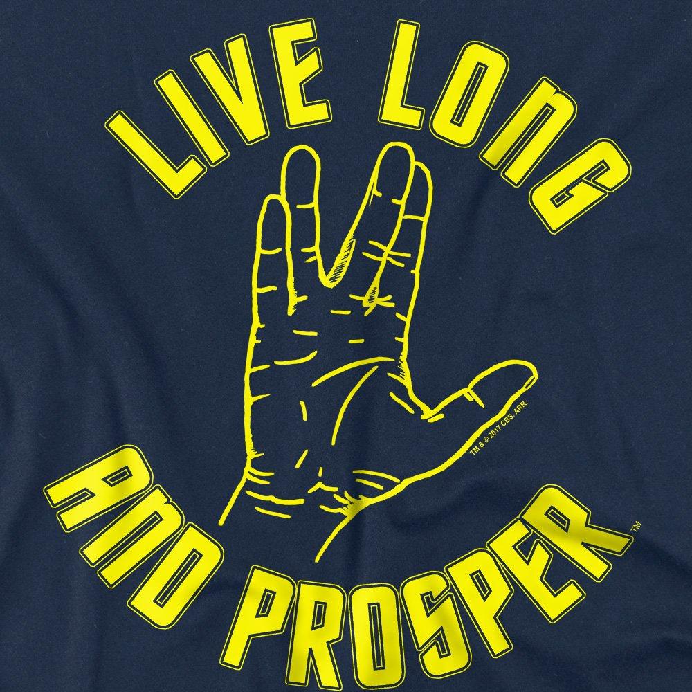 Navy - Star Trek - Star Trek Live Long Hand T-Shirt Navy - 2