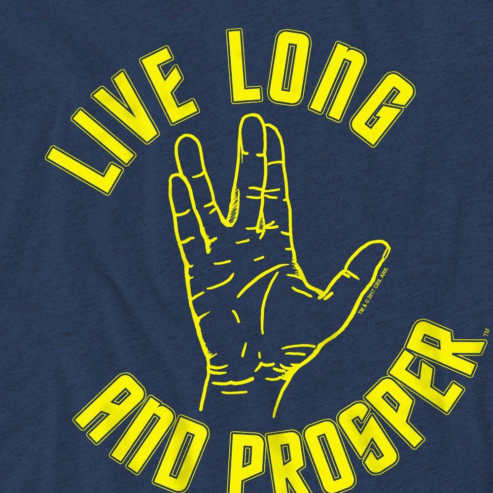 Navy - Star Trek - Star Trek Live Long Hand T-Shirt Navy - 2