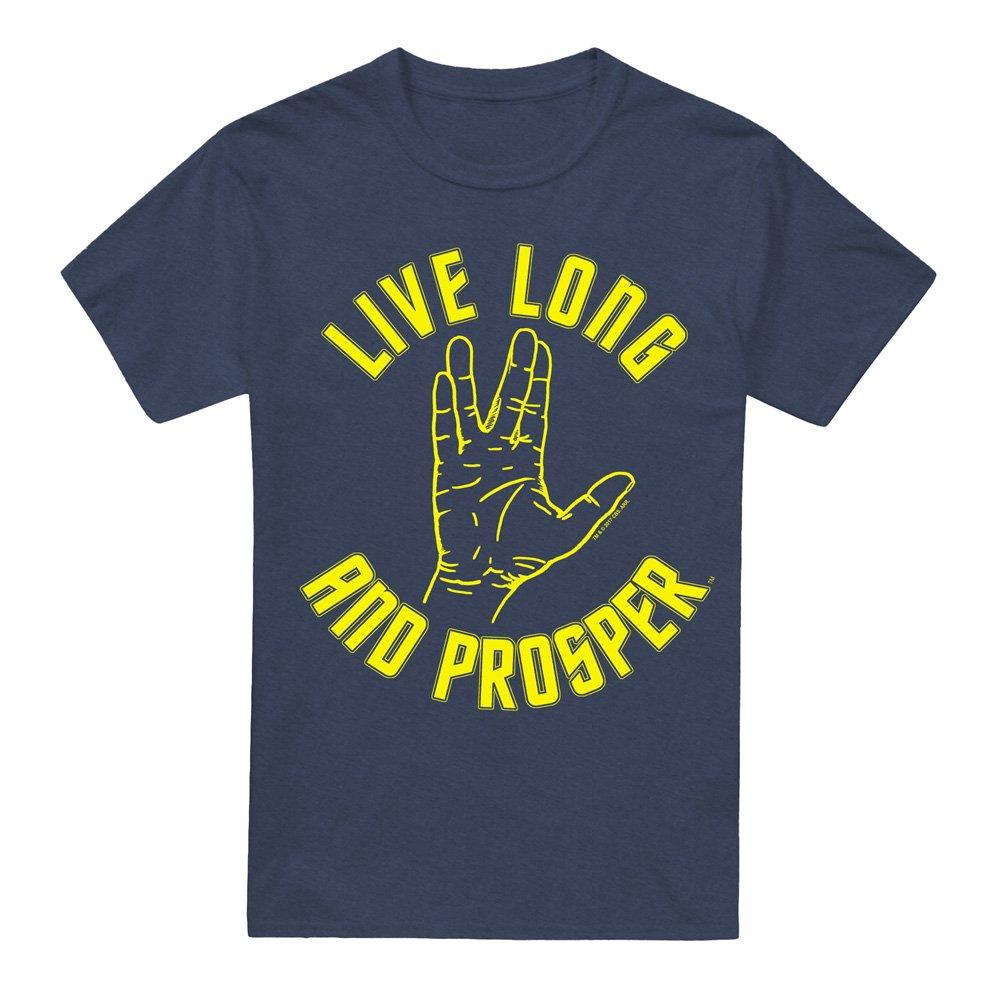 Navy - Star Trek - Star Trek Live Long Hand T-Shirt Navy - 4
