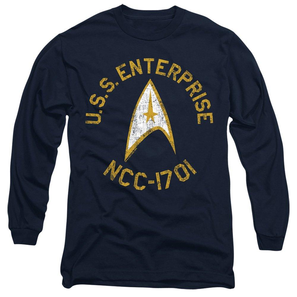 Navy - Star Trek - Star Trek Collegiate Mens Long Sleeve T Shirt Nav - 1