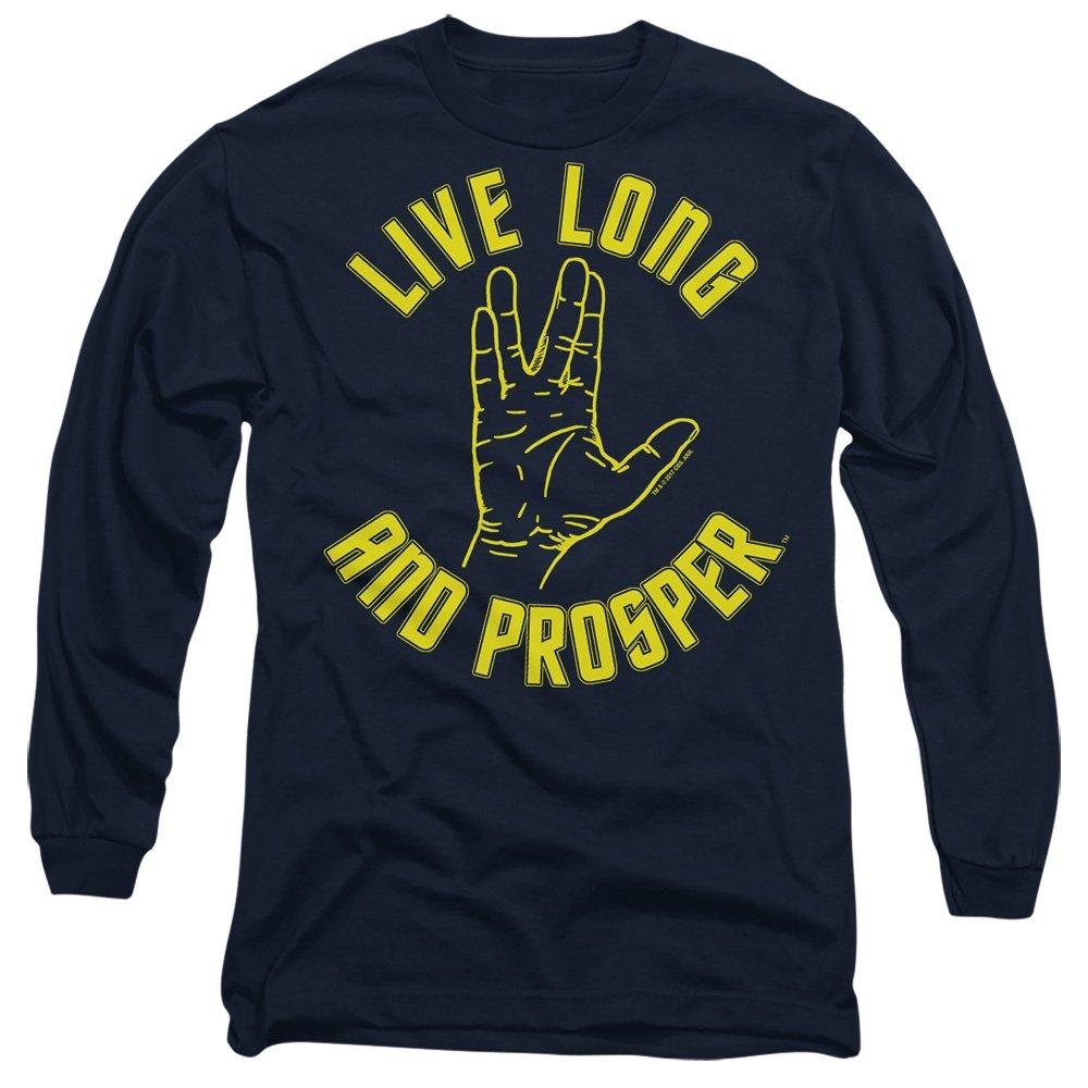 Navy - Star Trek - Star Trek Live Long Hand Long Sleeve T-Shirt Navy - 1