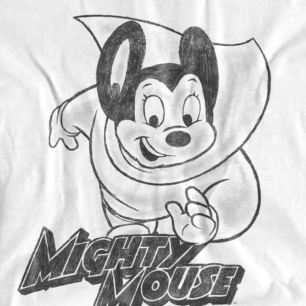 White - Other - Mighty Mouse Mighty Sketch T-Shirt White - 2