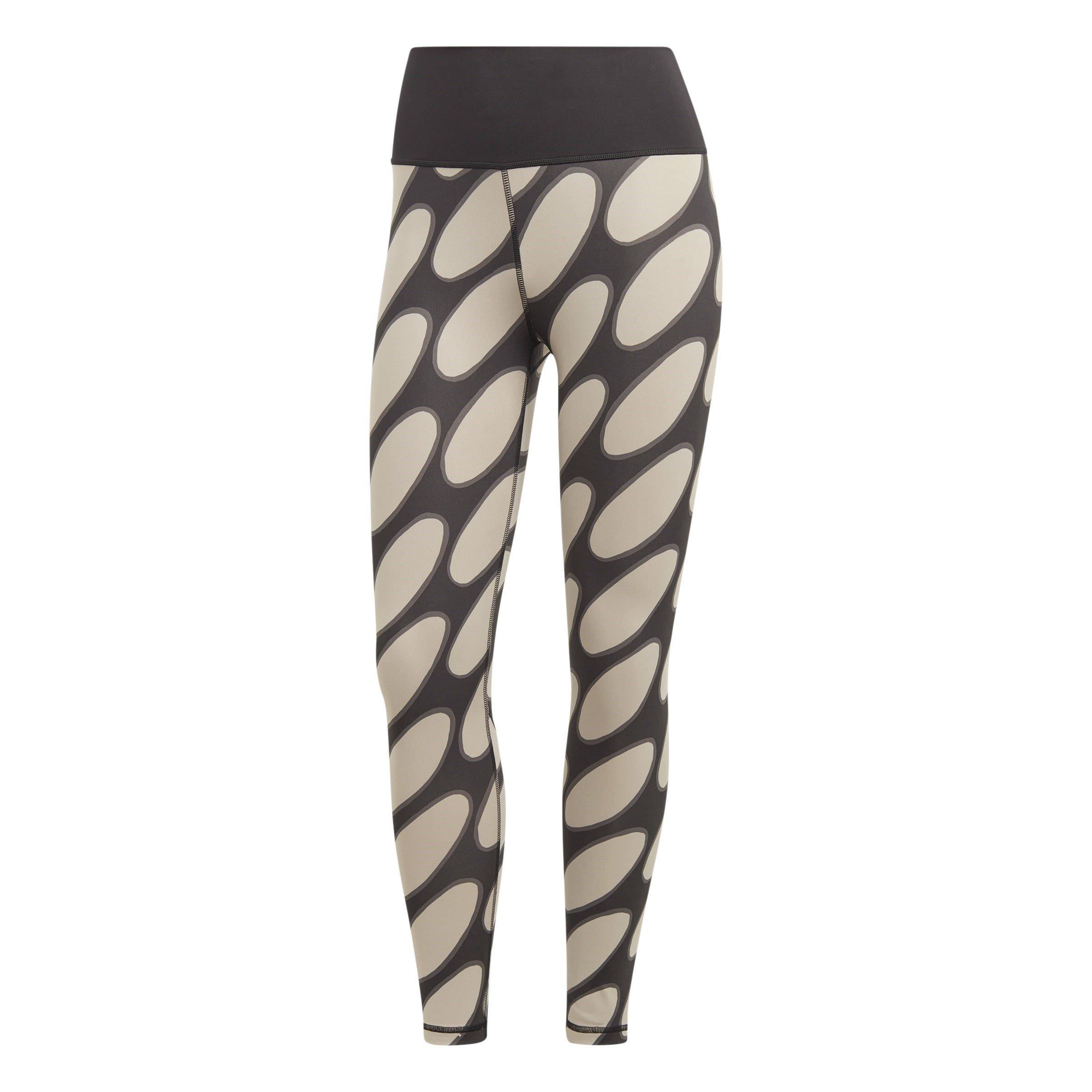 Black/Lbrown - adidas - x Marimekko Optime Training 7/8 Gym Leggings Womens - 1