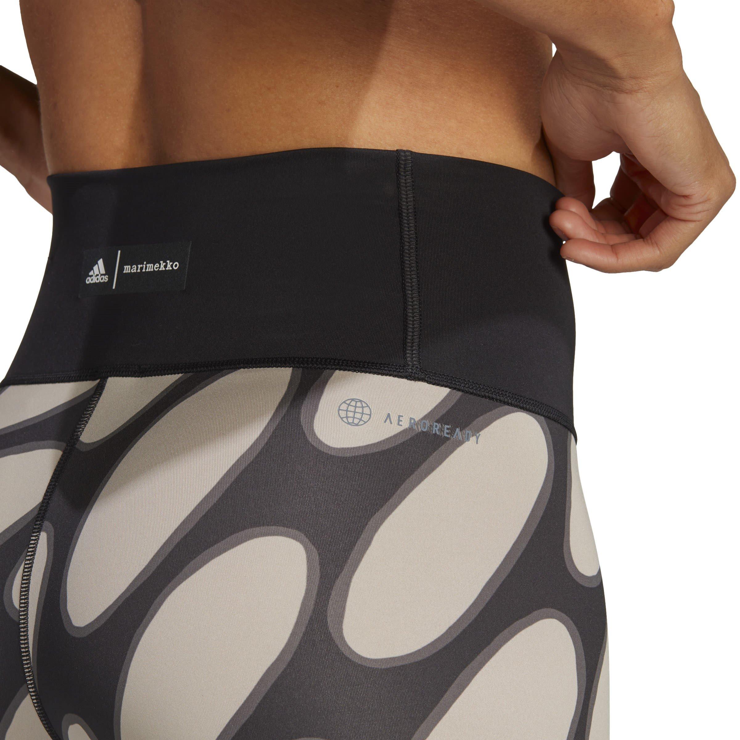 Black/Lbrown - adidas - x Marimekko Optime Training 7/8 Gym Leggings Womens - 5