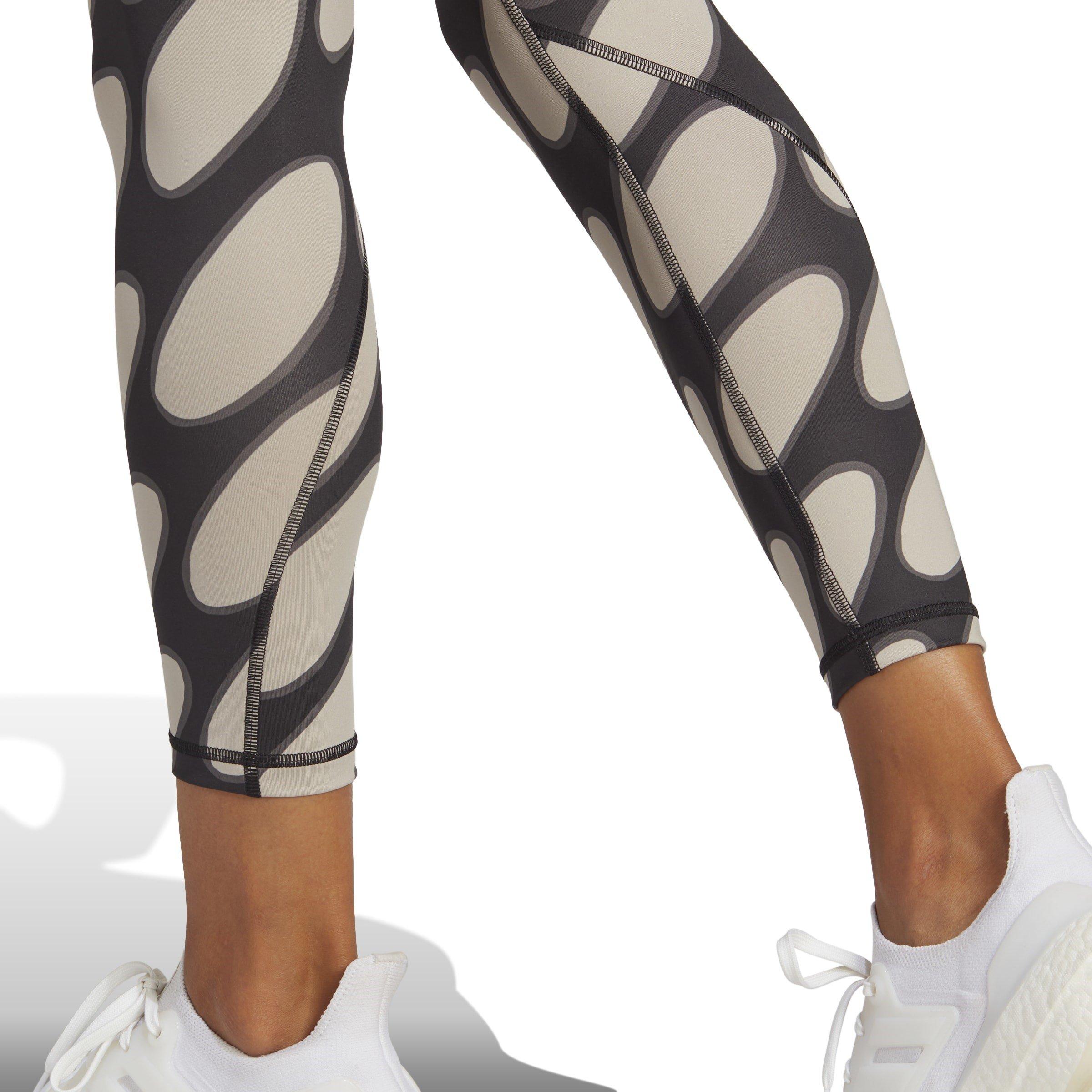 Black/Lbrown - adidas - x Marimekko Optime Training 7/8 Gym Leggings Womens - 6