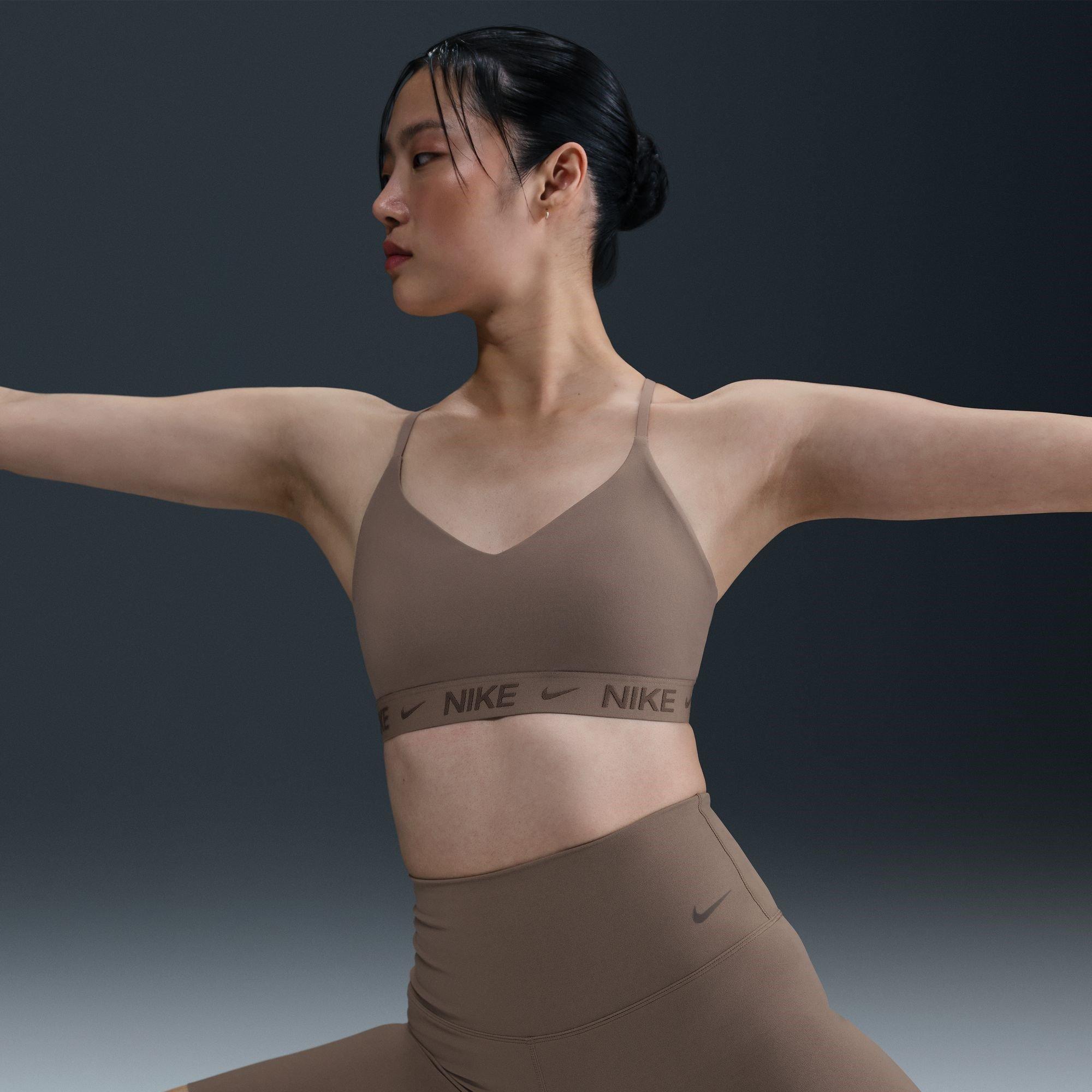 MINK BROWN/IRON - Nike - Indy Light Support Women's Padded Adjustable Sports Bra - 10