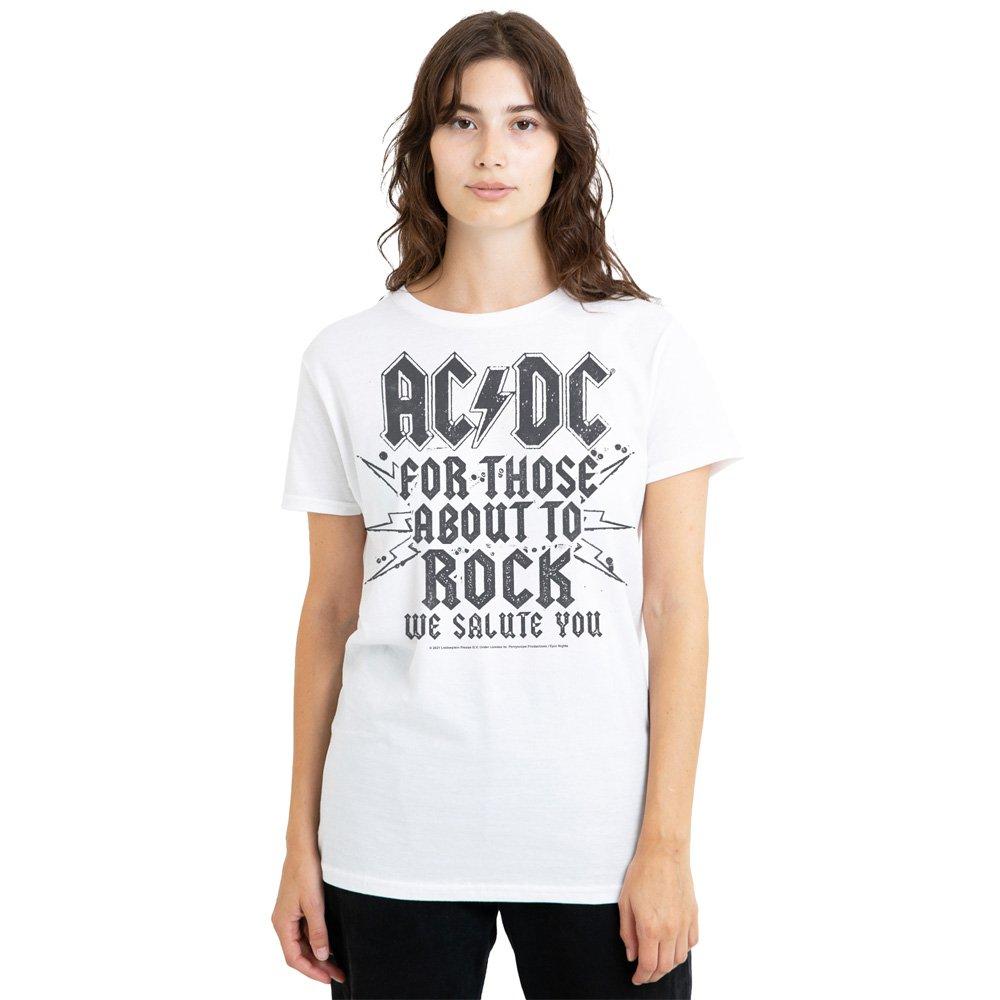 White - ACDC - AC DC Salute T-Shirt White - 1