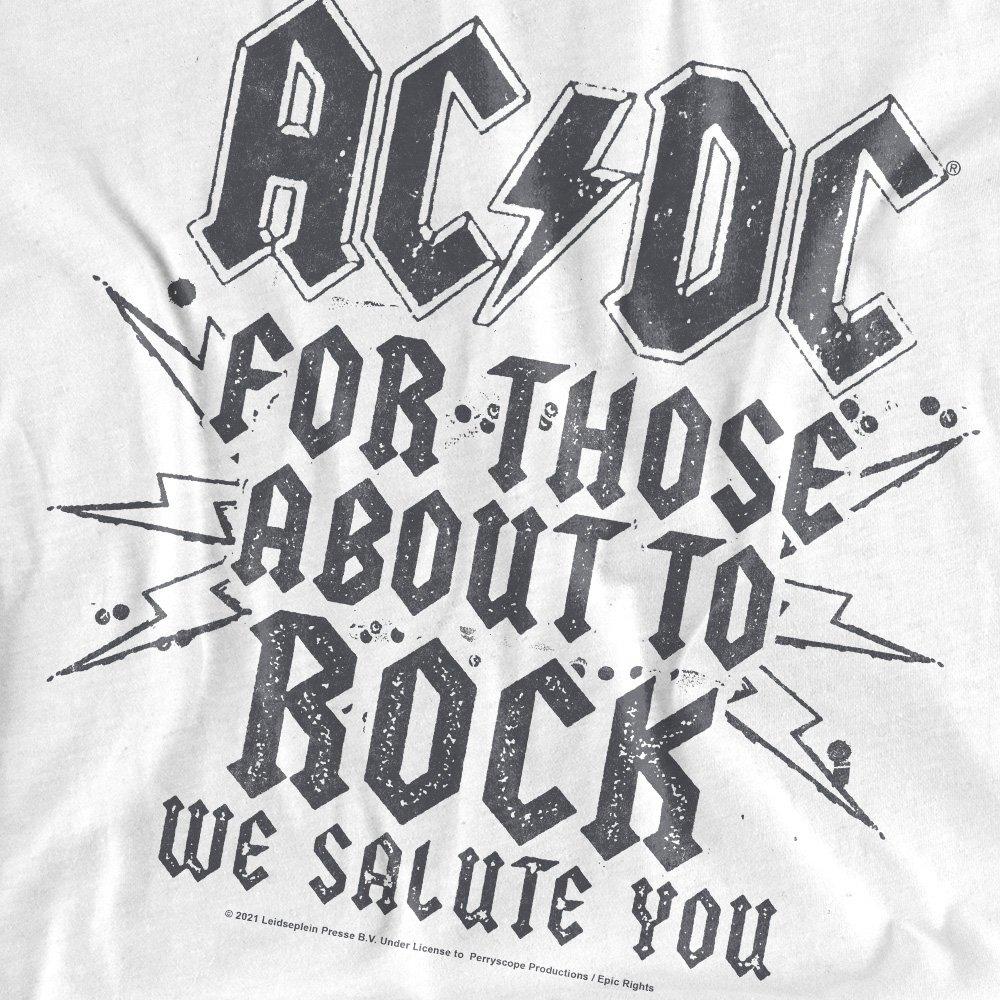 White - ACDC - AC DC Salute T-Shirt White - 2