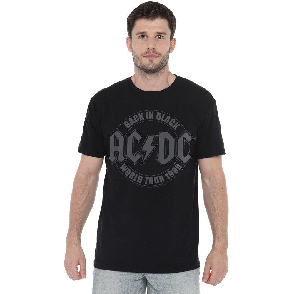 Black - ACDC - AC DC Tour Emblem Unisex T Shirt Black - 1